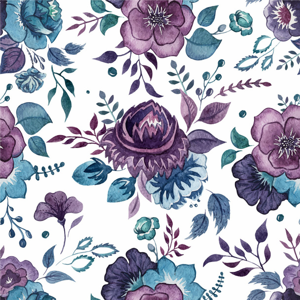 Watercolor flowers wallpaper - Vector, Image