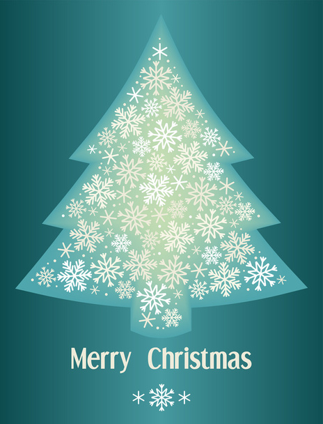 Christmas tree made of snowflakes - Vector, Image