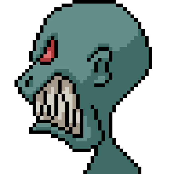 vector pixel art alien monster isolated cartoon - ベクター画像