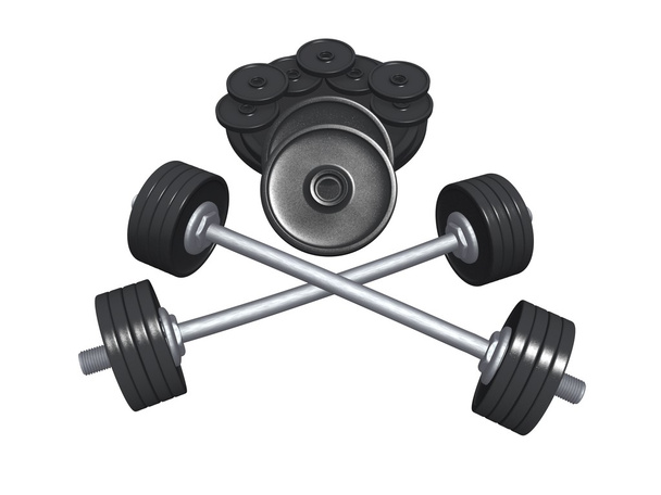Barbell isolated over white background - Photo, Image