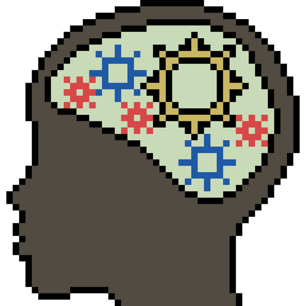 векторний піксель мистецтва передач мозок ізольований мультфільм
 - Вектор, зображення