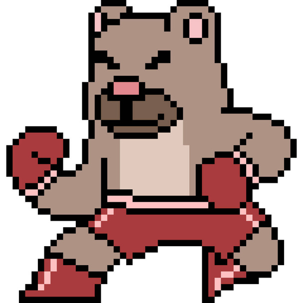 векторний піксельний мистецький боксерський ведмідь ізольований
 - Вектор, зображення