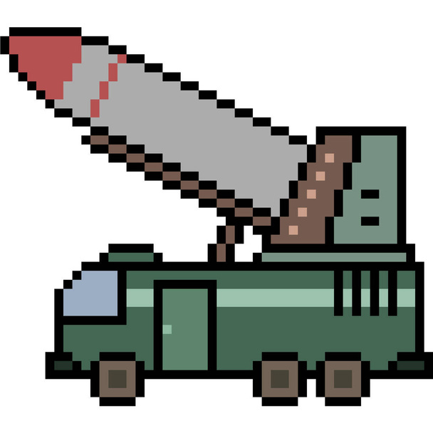 vector pixel art missile truck isolated - Vector, Image