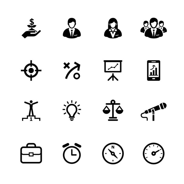Icônes d'affaires et des icônes de finances avec fond blanc - Vecteur, image