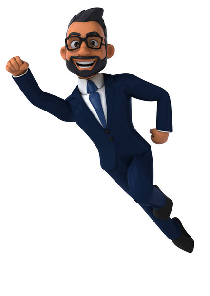 Fun 3D cartoon illustration of an indian businessman character  - Photo, Image