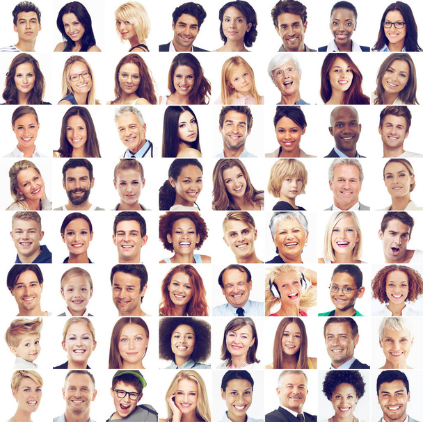 Composite image of a variety of adults. - Photo, Image