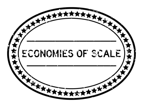 Grunge black economies of scale word sello de goma ovalado sobre fondo blanco - Vector, Imagen