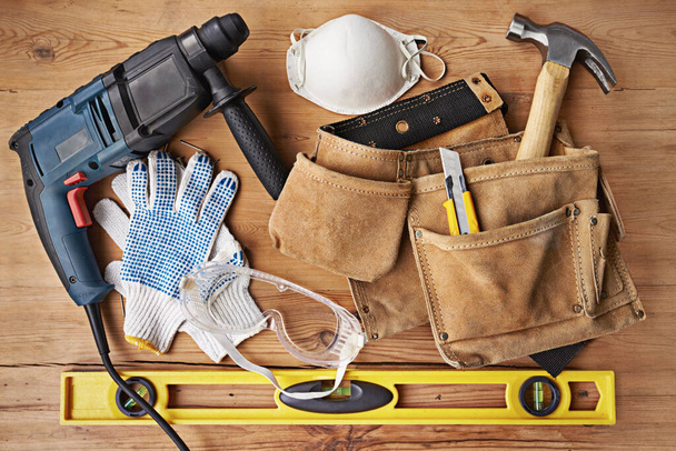 High angle shot of work tools. - Photo, Image