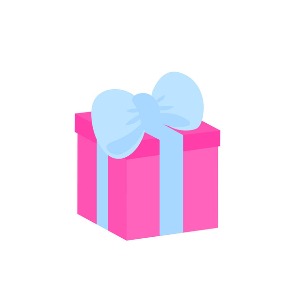 gift box decorated with colorful ribbons - Vector, Imagen