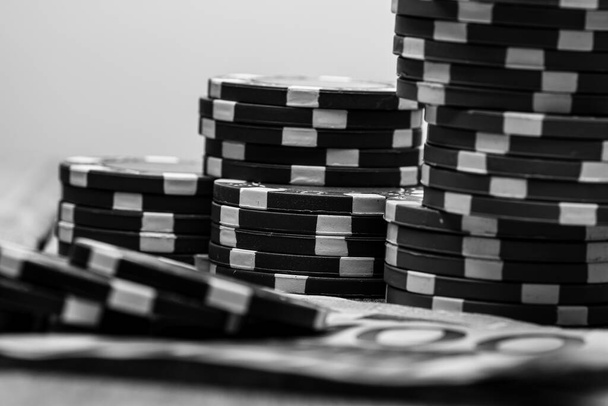 Poker chips, money and gamble - Photo, Image