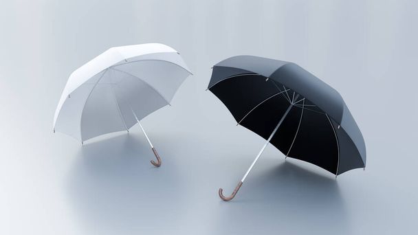 白い背景の傘。3Dレンダリング - 写真・画像