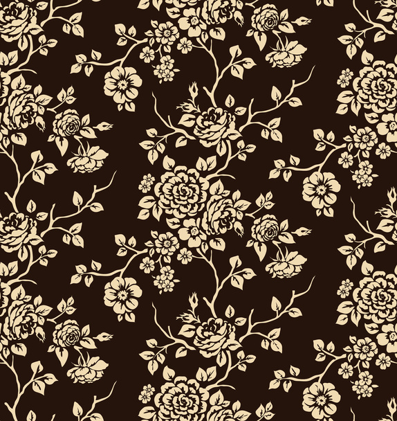 Wallpaper with roses - Vector, Image