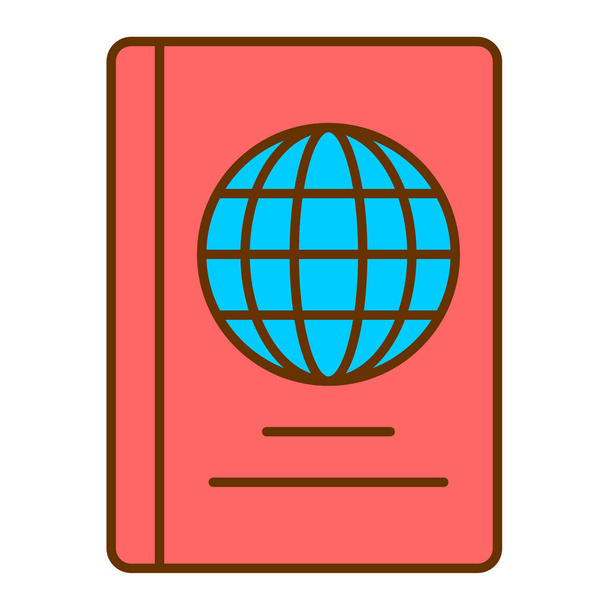 pasaporte con un icono del globo. concepto de viaje y vacaciones. ilustración vectorial - Vector, imagen