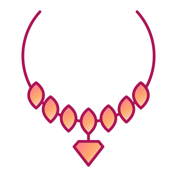 necklace vector icon. flat color design - Vector, Image
