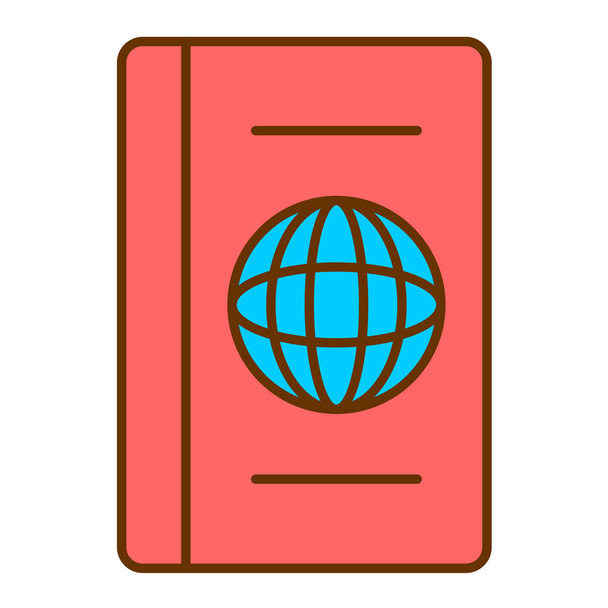 passport with a globe icon. travel and tourism concept. vector illustration - Vector, Image