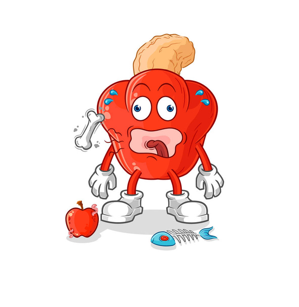 the cashew fruit burp mascot. cartoon vector - Vecteur, image