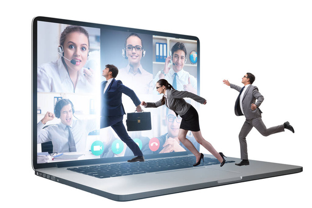 Videoconferentie concept met de mensen in online oproep - Foto, afbeelding