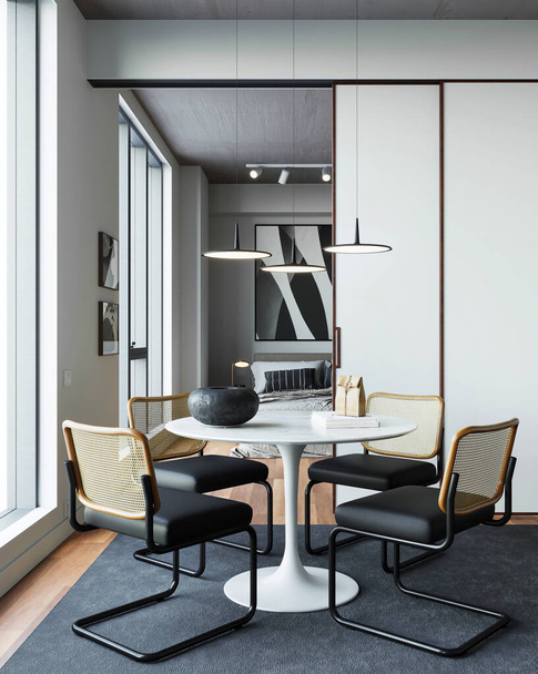 sala de estar moderna interior com mesa e cadeiras - Foto, Imagem