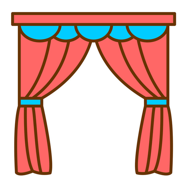 curtains icon. flat illustration of curtain vector icons for web design - Vector, Image
