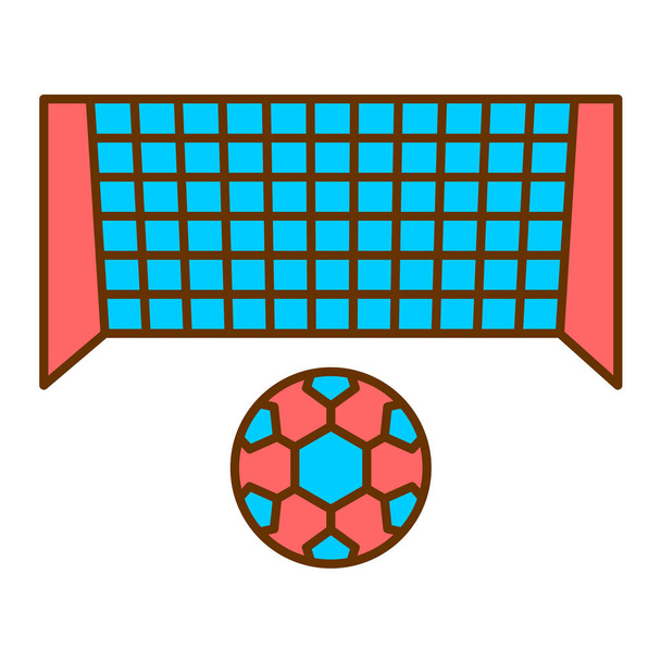 football ball icon, outline vector illustration - Vetor, Imagem