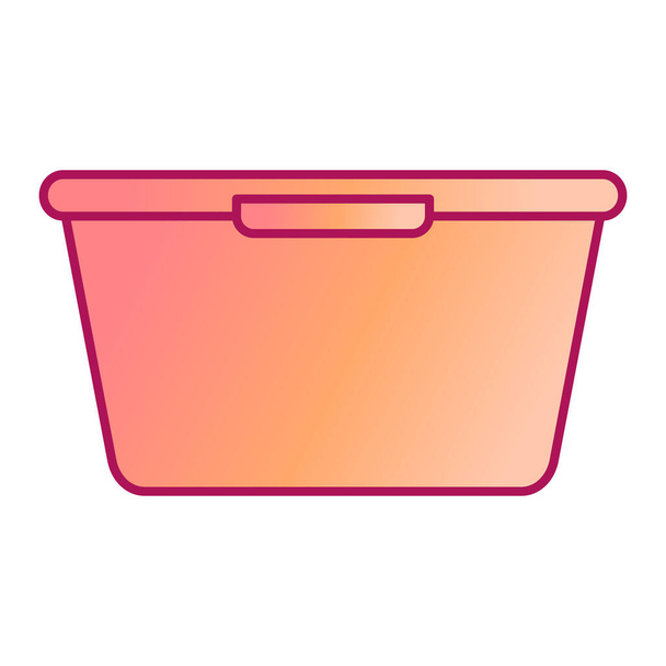 růžový plastový kbelík s ikonou rukojeti. karikatura zahradničení potravin vektorové ilustrace - Vektor, obrázek