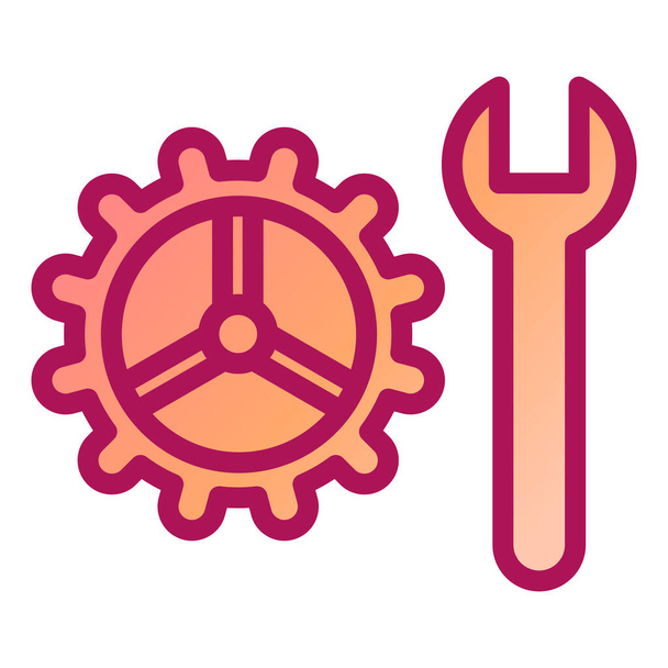 gear and wrench, vector illustration - Vector, Image