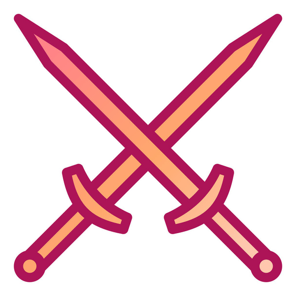 Espadas. icono web ilustración simple - Vector, Imagen