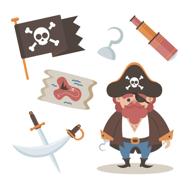 Pirate themed vector design - Vektor, kép