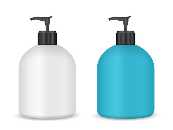 Liquid soap set on a white background. Vector illustration. - Vetor, Imagem