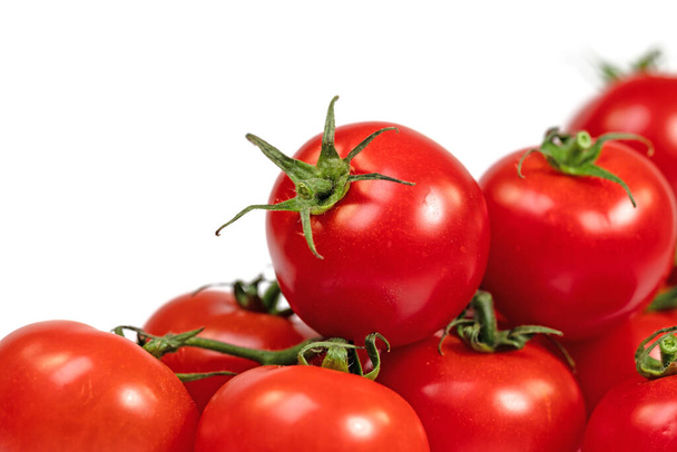 Vine tomatoes isolated against white background - Photo, Image