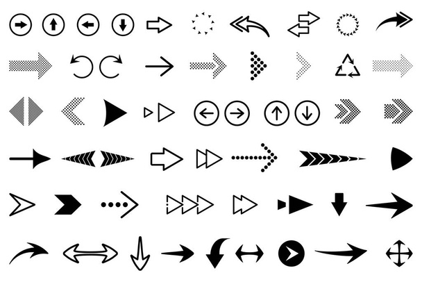Ensemble d'icônes de collection flèche. Flèches simples modernes Illustration vectorielle plate - Vecteur, image