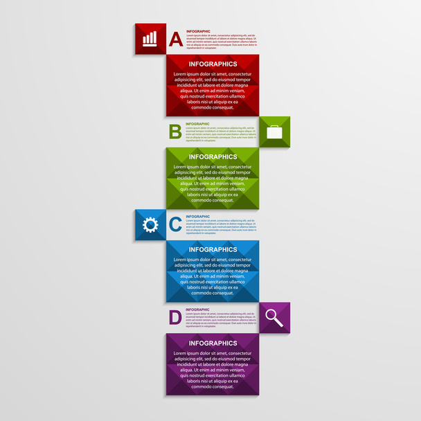 Vector abstract square business options infographics. - Vektor, obrázek