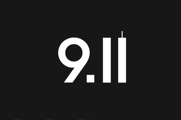 Szeptember 11-ére, a Hazafiak Napjára. Illusztráció az ikertornyok ábrázoló szám tizenegy. Sosem felejtjük el a 2001. szeptember 11-i terrortámadásokat. - Fotó, kép