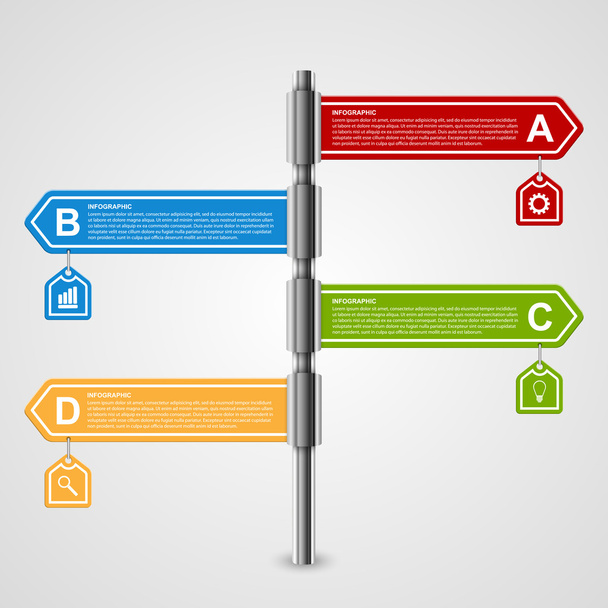 Vector arrow signpost business options infographics design template. - Vector, Image