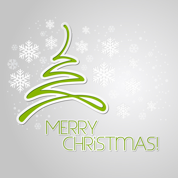 Καλά Χριστούγεννα δέντρο ευχετήρια κάρτα. Χαρτί σχεδίασης - Διάνυσμα, εικόνα