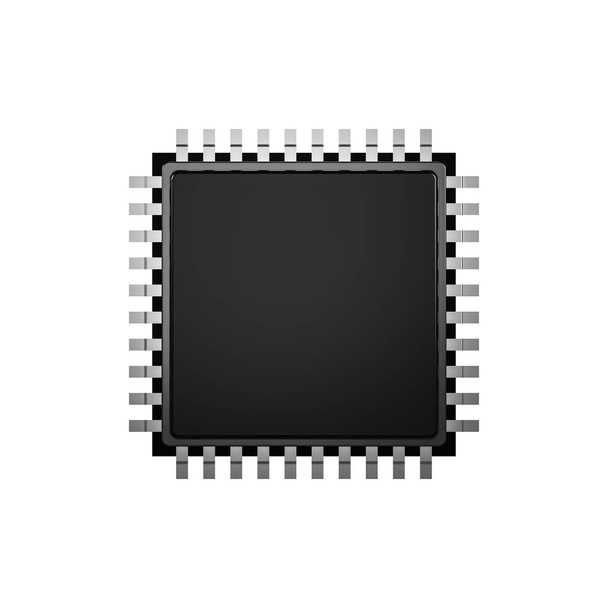 Processzor chip, elszigetelt fehér háttér, 3D illusztráció - Fotó, kép