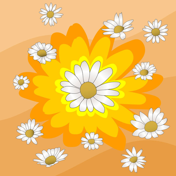 ヒナギクの花の背景ベクトル - ベクター画像