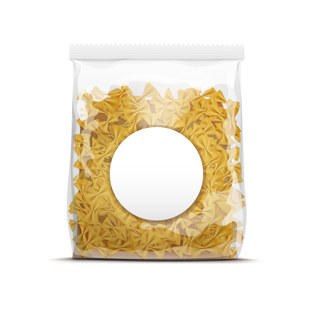 Farfalle Bow Tie Pasta Packaging Template Aislado
 - Vector, Imagen