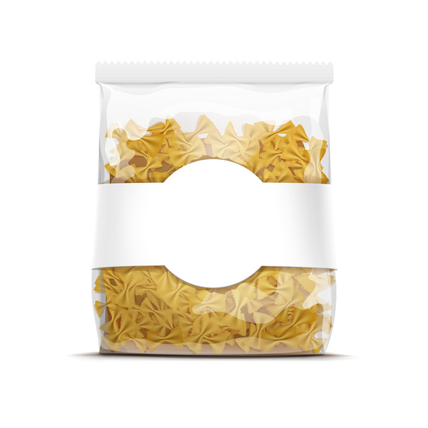 Farfalle Bow Tie Pasta Packaging Template Aislado
 - Vector, imagen