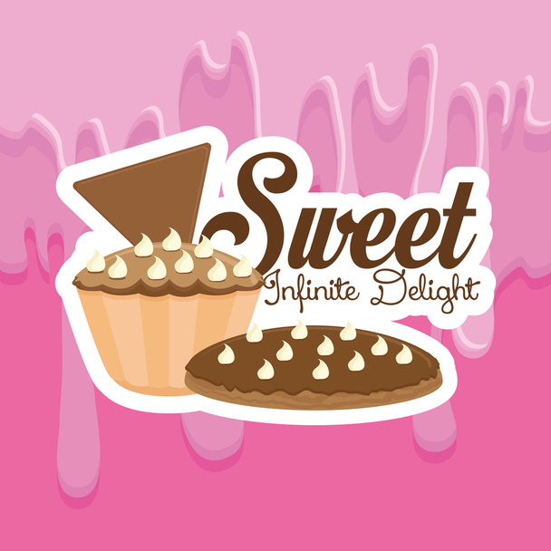 Vector Dessert Background With Space For Text - Vector, afbeelding