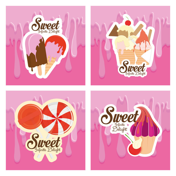 Vector Dessert Backgrounds With Space For Text - Vektori, kuva