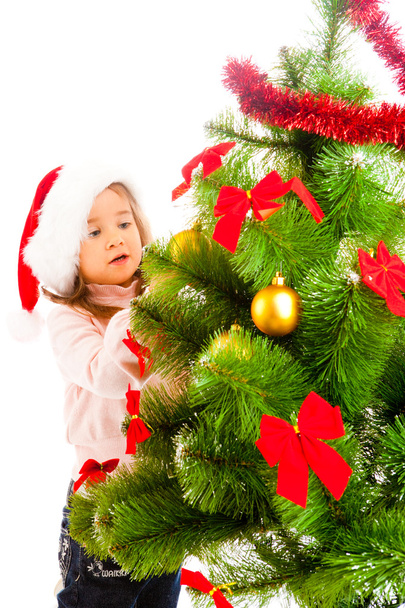 Decorating Christmas tree - Foto, Imagen