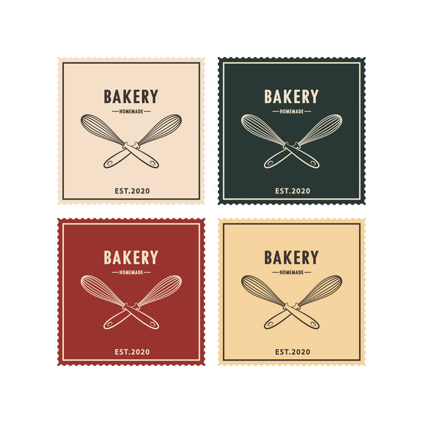 Diseño del logotipo de la panadería. Panadería signo vector. Diseño del logotipo de Whisk. - Vector, imagen