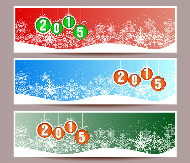 Banner set of happy new year - Vector, imagen