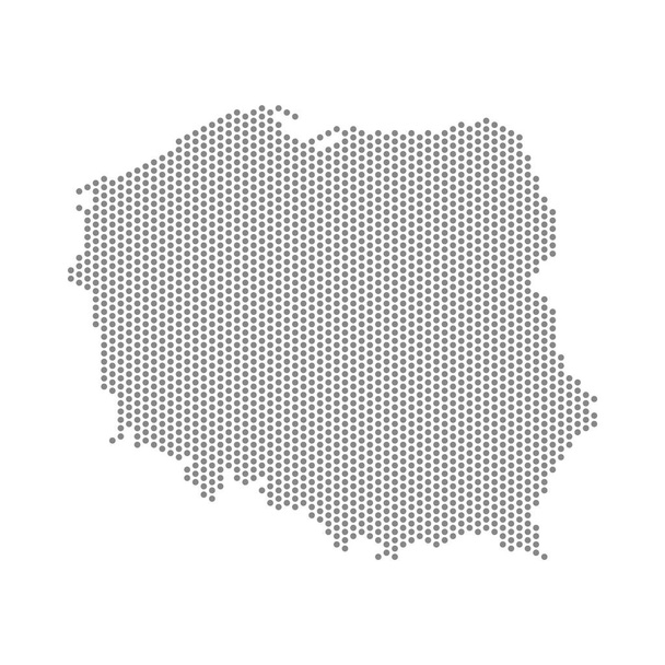 векторная иллюстрация пунктирной карты Польши - Вектор,изображение