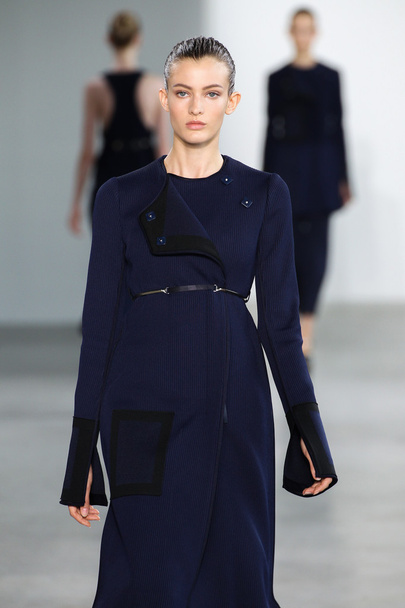 Model Louise Lefebure walk the runway at the Calvin Klein Collection fashion show - Photo, image