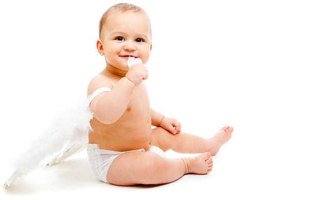Sweet baby in diaper - Foto, afbeelding