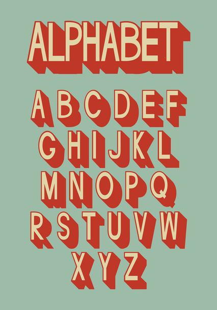 Retro alphabet. - Vector, Image