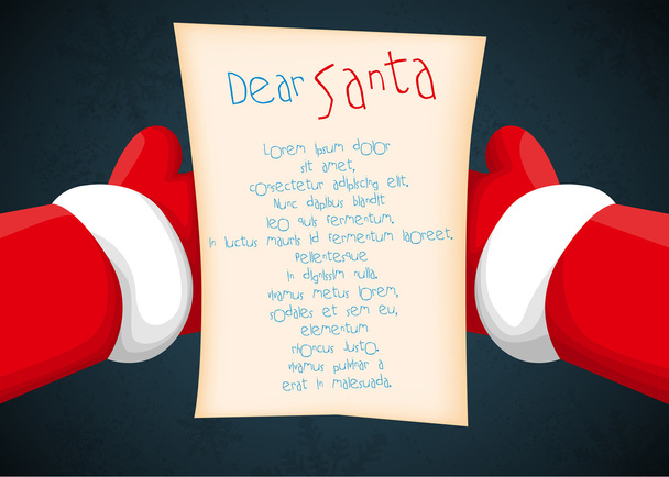 Santa κρατώντας ένα γράμμα - Διάνυσμα, εικόνα