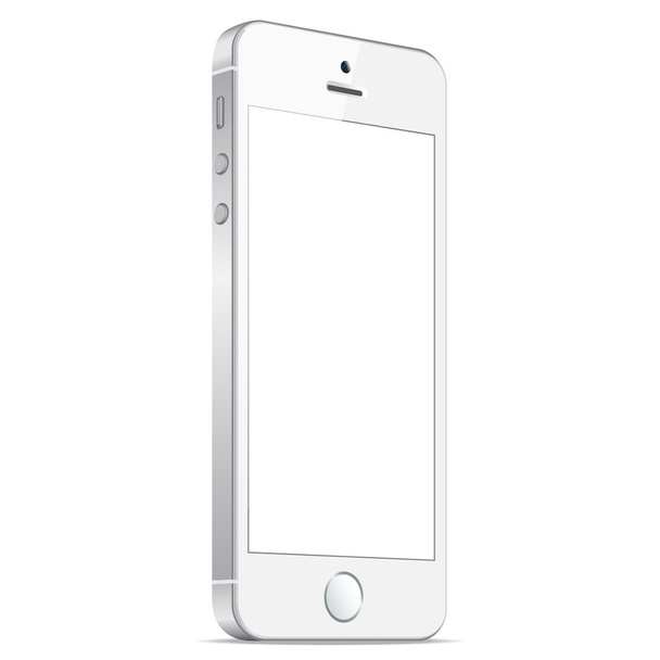 Realistic white mobile phone. Vector illustration EPS10 - Vector, Imagen